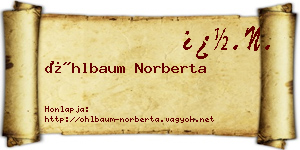 Öhlbaum Norberta névjegykártya